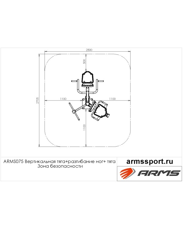 ARMS075 Вертикальная тяга + разгибание ног + тяга